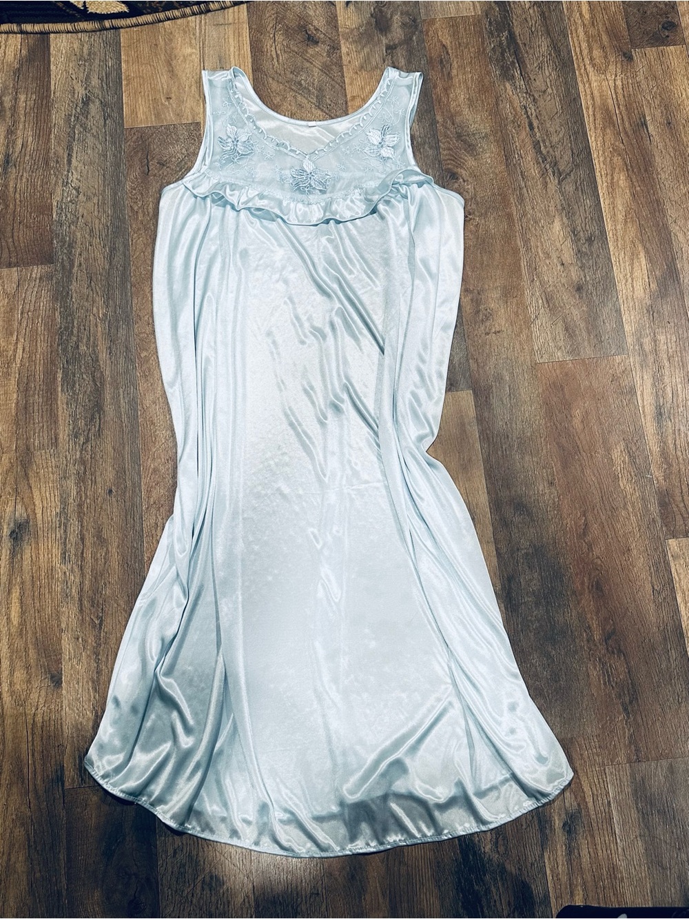 Vintage baby Blue Satin Nightgown